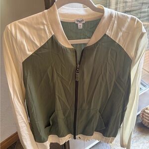 Splendid Women's Olive and Cream Bomber Jacket